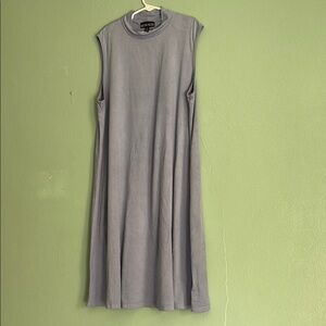 Casual Blue A-Line Sleeveless Midi Dress